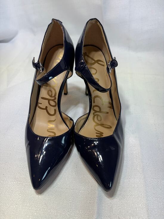 Sam Edelman Shoes - Sam Edelman Nora Navy Blue Patent Leather Heels Size 7